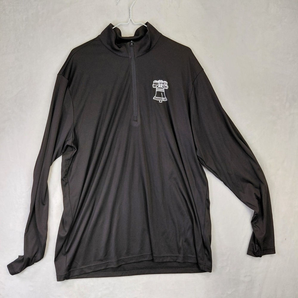 Sport-Tek Mens 2XL Black Liberty Bell Quarter Zip Pullover Long Sleeve Shirt